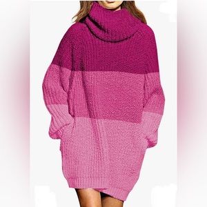 turtleneck oversized sweater dress